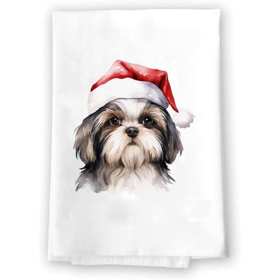 Adorable Christmas Kitchen Hand Towel | Shih Tzu | Pet Animal Lover Gifts
