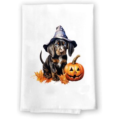 Adorable Halloween Kitchen Hand Towel | Dog | Pet Animal Lover Gifts