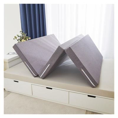 YUEYUZ Folding Mattress, 3.5inch Thick Tri-Folding Memory Form Mattress, Portable Floor Bed, Foldable Floor Mattress Guest Bed for Camping, with Removable and Washable Cover(Gray,120x190cm/47x75in)