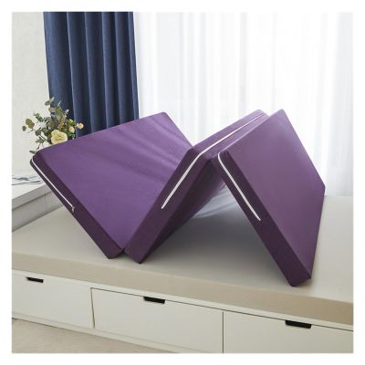 Folding Mattress, 3.5inch Thick Tri-Folding Memory Form Mattress, Portable Floor Bed, Foldable Floor Mattress Guest Bed for Camping, with Removable and Washable Cover(Purple,150x190cm/59x75in)