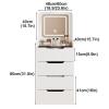 Dressing table storage cabinet all in one, multifunctional flip top dressing table, bedroom dressing table with lighted mirror, with mobile dressing stoolSuitable for bedroom(White,48cm/18.9in) view 2