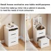 Dressing table storage cabinet all in one, multifunctional flip top dressing table, bedroom dressing table with lighted mirror, with mobile dressing stoolSuitable for bedroom(White,48cm/18.9in) view 4