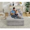 Zaboro 47.7 Inch Oversize Sofa with Pillow and Ottoman, Corduroy Chaise Longue with Movable Footstool, Comfy Reclining Upholstered Chair Couch for Living Room, Light Gray view 4