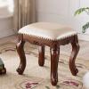 PAGOIAAR Vanity Bench Stool with Padded Cushion Piano Bench Benches Vanity Solid Wood Dressing Bench Makeup Stool Household Shoe Changing Stool Bedroom Carved Makeup Stool Piano Stool(White) view 2