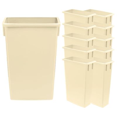 10 pack - 23 Gallon Commercial Trash Can, Heavy-Duty Slim Waste Bin, Garbage Bin, Durable Waste Container, Recycling Bin, Plastic Wastebasket for Garage, Hotels, Restaurants, Office, Kitchen