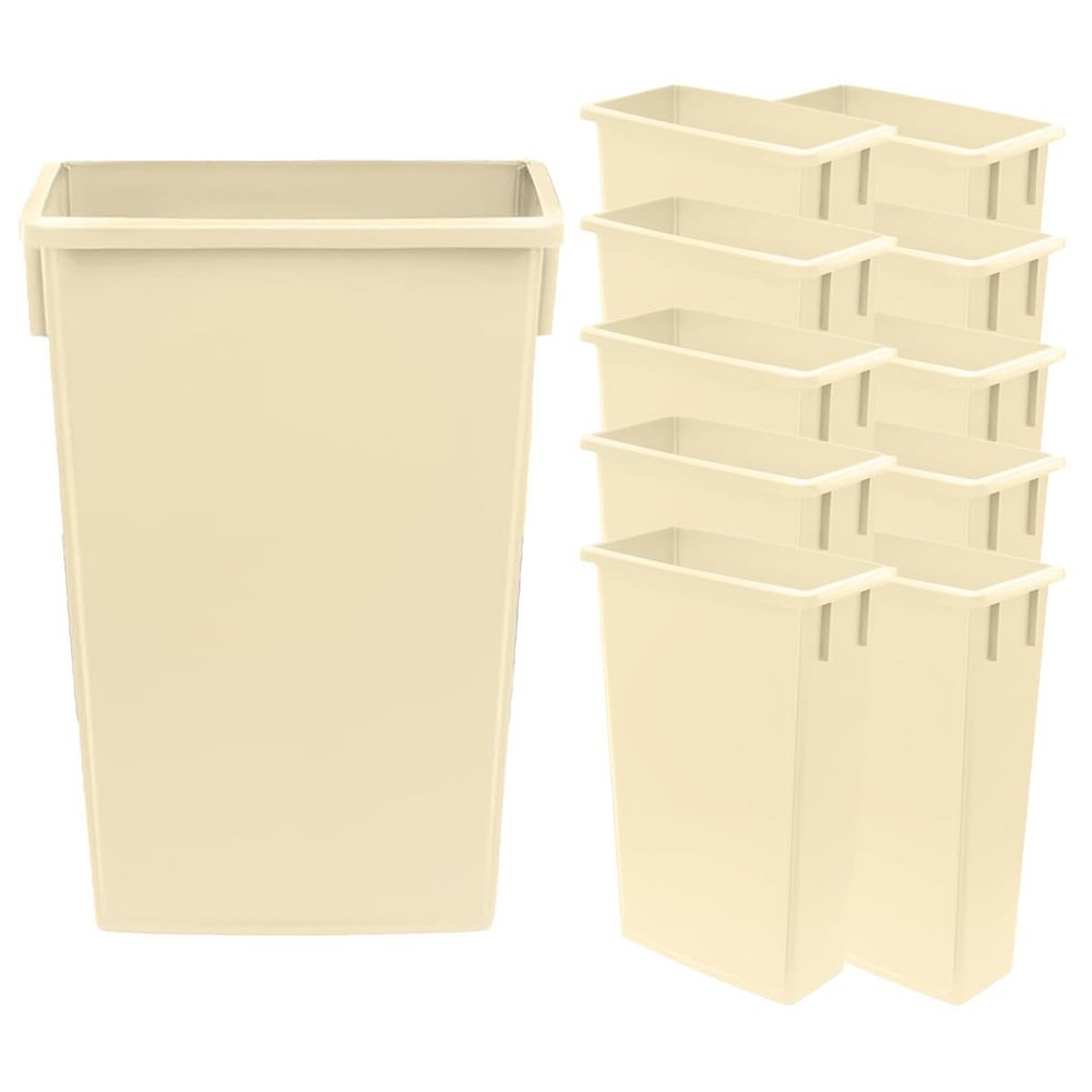 10 pack - 23 Gallon Commercial Trash Can, Heavy-Duty Slim Waste Bin, Garbage Bin, Durable Waste Container, Recycling Bin, Plastic Wastebasket for Garage, Hotels, Restaurants, Office, Kitchen