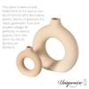 9-Inch Large and 5-Inch Small Decorative Hollow Ceramic Donut Table Vase - Handmade, Minimalist Boho Style for Modern Home Decor in Living Room, Home Office, Dining Room and Entryway Console Table view 3