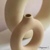 9-Inch Large and 5-Inch Small Decorative Hollow Ceramic Donut Table Vase - Handmade, Minimalist Boho Style for Modern Home Decor in Living Room, Home Office, Dining Room and Entryway Console Table view 4