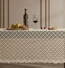 HLC.ME Sedona Lace Tablecloth, Small Rectangle, 54x72 Inch, Linen Taupe view 1