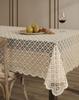 HLC.ME Sedona Lace Tablecloth, Small Rectangle, 54x72 Inch, Linen Taupe view 3