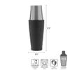 Houdini Boston Cocktail Shaker, 800 ml Two-Piece Stainless Steel and Black Bar Shaker with Classic Two-Tone Design, Bartender Drink Shaker for Mixing Cocktails view 2