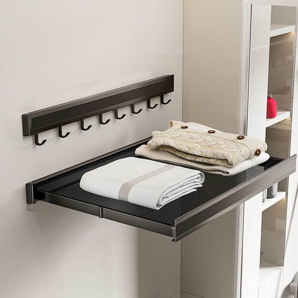 Towel Racks for Bathroom, Adjustable Towel Bar, Hotel Style Wall Mount with Screws Hand Towel Bar, Towel Rack Rod Hanger(Black,60cm(24in))