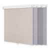 MoDanCeQ Blackout Roller Shades Cordless Roller Blinds for Window Striped Jacquard Fabrics Protecting Privacy UV Protection Luxury Wrinkle Resistant Home Office, Beige, 18" W x 56" H view 1