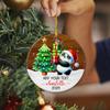 Baby Panda Merry Christmas Ornament, Personalized Panda Baby Ornament 2026, Animal Themed Ceramic Ornament, Customized Panda Lovers Xmas Ornament with Name & Text, Gifts for Baby Boys Girls view 2
