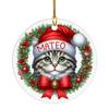 American Curl Wreath Ornament, Customized American Curl Ornament with Name, Personalized Cat Ornament Christmas 2026, American Curl Keepsake Ornament, Gifts for Men Women, American Curl Xmas Ornament view 1