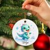 2024 Dinosaur Ornament On Christmas Holiday, Personalized Dinosaur Keepsake Decor, Dinosaur Christmas Ornament Gift for Bestie BFF, Customized Dinosaur Lover Gift, Custom Dinosaur Ceramic Ornaments view 4