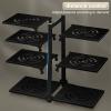 Pots and Pans Organizer Under Cabinet, 4 Tire Adjustable Kitchen Cabinet Organizer Rack, Heavy Duty Backing Sheet Rack, Pot/Pan Rack for Cabinet Pantry Storage Organizer Black view 3