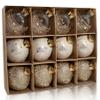 12PCS Clear Glitter Christmas Ball Ornaments, 3.15" Champagne Gold Sequin Christmas Decoration Set, Large Hanging Ornaments for Xmas Tree, Wedding, Holiday, Party view 1