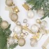 12PCS Clear Glitter Christmas Ball Ornaments, 3.15" Champagne Gold Sequin Christmas Decoration Set, Large Hanging Ornaments for Xmas Tree, Wedding, Holiday, Party view 3