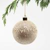 12PCS Clear Glitter Christmas Ball Ornaments, 3.15" Champagne Gold Sequin Christmas Decoration Set, Large Hanging Ornaments for Xmas Tree, Wedding, Holiday, Party view 4