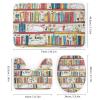 Dunmat Abstract Bookshelf Cat Shower Curtains with Rugs Toilet Lid Cover and Bath Mat for Bathroom,Home Tub Curtains Sets with Rugs Colorful Bookshelf Cartoon Animal Print Four-Piece view 3