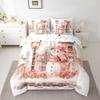 Feelyou Kids Christmas 7 Pieces Bedding Set Queen Size, Snowman Bed in A Bag Boys Girls Snowflake Comforter Set with Sheets Rose Floral Flower Teens Bed Set Bedroom Decor 7Pcs view 1