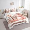 Feelyou Kids Christmas 7 Pieces Bedding Set Queen Size, Snowman Bed in A Bag Boys Girls Snowflake Comforter Set with Sheets Rose Floral Flower Teens Bed Set Bedroom Decor 7Pcs view 2