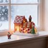 Hodao Christmas Decorations Gingerbread House Train Decor Figurine Battery Operated (2 AAA)-5.7L Resin Christmas Village Houses for Festive Holiday Decor Indoor Home Display Winter Gift (Train) view 4