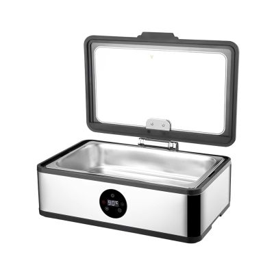 Electric Food Warmers for Parties with Glass Cover Temperature Adjustable Buffet Servers and Warmers for Party, Banquet(13.5L 1/1 Size)