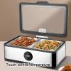 Electric Food Warmers for Parties with Glass Cover Temperature Adjustable Buffet Servers and Warmers for Party, Banquet(13.5L 1/1 Size) view 2
