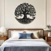 Yemwot Metal Tree of Life Wall Decor, Circle of Life Metal Tree Wall Art, Branch Art, Spiritual Decor, Modern Sculpture Decoration, Living Room Bedroom (White-Tree 4, 18"x 18"| 47x47cm) view 2