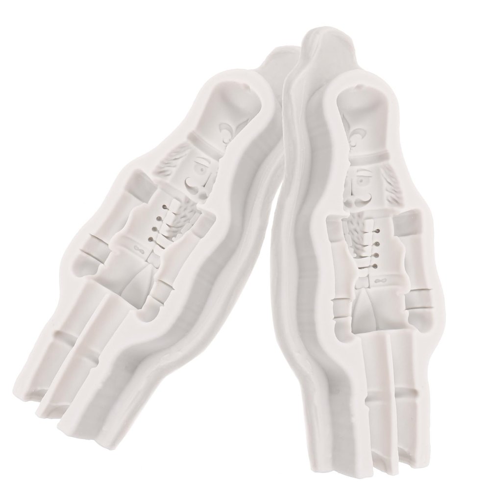 Tofficu 2pcs Christmas Nutcracker Soldier Mold Epoxy Craft Mold for DIY Desktop Xmas Ornament Unique Holiday Decor for Christmas Party Home Decoration