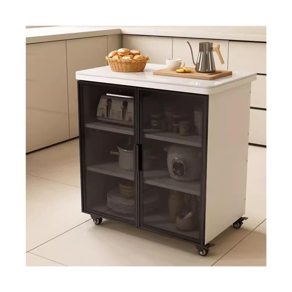 yanzhuen001 Kitchen Mobile Shelf, Kitchen Storage Cabinet Cutting Table Multifunctional Operating Table Household Storage Rack Storage Cabinet Movable Island Table,Cart