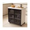 yanzhuen001 Kitchen Mobile Shelf, Kitchen Storage Cabinet Cutting Table Multifunctional Operating Table Household Storage Rack Storage Cabinet Movable Island Table,Cart view 1