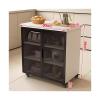 yanzhuen001 Kitchen Mobile Shelf, Kitchen Storage Cabinet Cutting Table Multifunctional Operating Table Household Storage Rack Storage Cabinet Movable Island Table,Cart view 2