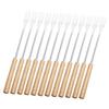 COLLBATH 12pcs Stainless Steel Fondue Forks for Cheese Fondue Dipping Forks Wooden Handle for Buffet Catering Restaurant view 1