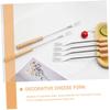 COLLBATH 12pcs Stainless Steel Fondue Forks for Cheese Fondue Dipping Forks Wooden Handle for Buffet Catering Restaurant view 3