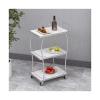 yanzhuen001 Kitchen Mobile Shelf, 3 Tier Bar Carts for The Home, Rolling Bar Cart, Bar Serving Cart with Wheels for Living Room, Kitchen, Dining Room, Silvery,Cart view 1