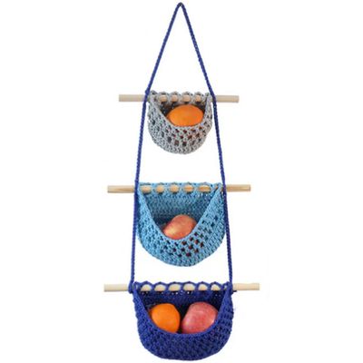 GRIRIW Tiered Fruit and Vegetable Storage Basket Wall-mounted Kitchen Hanging Basket Pantry Organization Decorative Fruit Organizer for Friends and Family