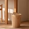11.8in Round Wood Trash Can with Lid, 9l 2024 New Japanese-Style Natural Wood Garbage Recycling Bin, Wooden Trash Can with Swinging Lid, for Bathrooms, Powder Room, Kitchen B view 3