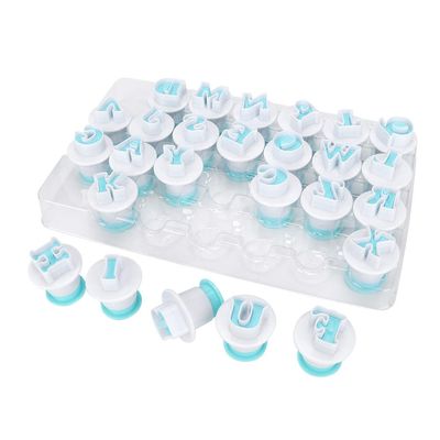 26Pcs Letter Cookie Stamps, Alphabet Fondant Cake Tool Letter Shape Baking Tool DIY Biscuit Cookie Fondant Cutter Set for Sugar Craft Cake Decoration (uppercase letter)