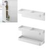 TOPINCN Adjustable Magnetic Umbrella Stand Magnetic Umbrella Holder with Base Stand Height Adjustment Space Saving Organizer Wall Mounted Rack for Hotel, Hallway, Lobby (White) view 3