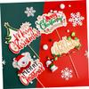 CHILDWEET 4pcs Christmas Tree Cake Inserted Cards Merry Christmas Snowman Tree Cake Toppers for Holiday Parties Family Gatherings view 3
