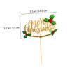 CHILDWEET 4pcs Christmas Tree Cake Inserted Cards Merry Christmas Snowman Tree Cake Toppers for Holiday Parties Family Gatherings view 4