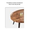 2-Tier Coffee Table Round, Small Side Table for Small Spaces, Large Storage Tea Table,Modern Oval Center Table with Wood Tabletop and Metal Frame for Small Space,Home, Office(Natural,40*40*48cm/16*16* view 4