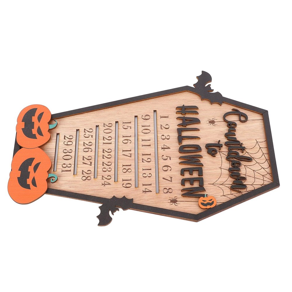 Wooden Halloween Advent Calendar Countdown Blocks Spooky Decor for Home, Classroom & Party Reusable Wooden Ornament with 24 Numbered Cubes