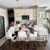 PHI VILLA Bar Stools Set of 3 - Bar Stools with Back Leather Stools for Kitchen Counter, White and Gold Counter Height Bar Stool view 4
