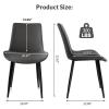 Aimerive Modern Dining Chairs Set of 6, PU Leather Dining Room Chairs, Upholstered Kitchen Chairs with Ergonomic Backrest & Sturdy Metal Legs, Perfect for Dining Room, Living Room, Grey view 2