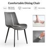Aimerive Modern Dining Chairs Set of 6, PU Leather Dining Room Chairs, Upholstered Kitchen Chairs with Ergonomic Backrest & Sturdy Metal Legs, Perfect for Dining Room, Living Room, Grey view 3
