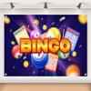 Gorpic 6x4ft Fabric Glittering Bingo Backdrops Banner Golden Bingo Balls Background for Game Theme Festival Celebration Party Game Room Banner Decorations view 1